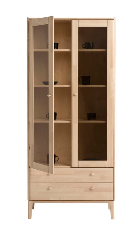 Kiteen Matinea vitriini 79x36x182 cm lakattu koivu